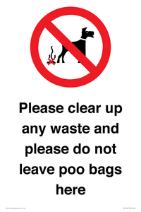 Please clear up any waste and please do not leave poo bags here